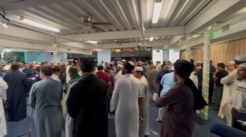 Families gathered for the weekly Mehfil-e-Zikr