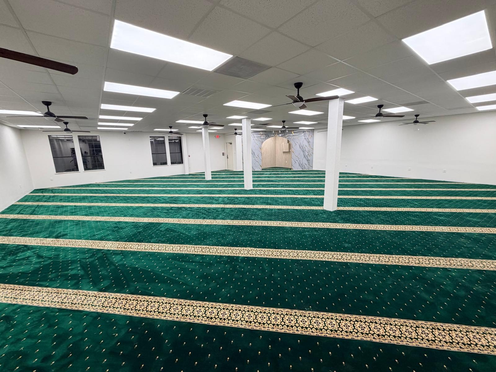 The prayer hall at Barkaat-ul-Quran Center